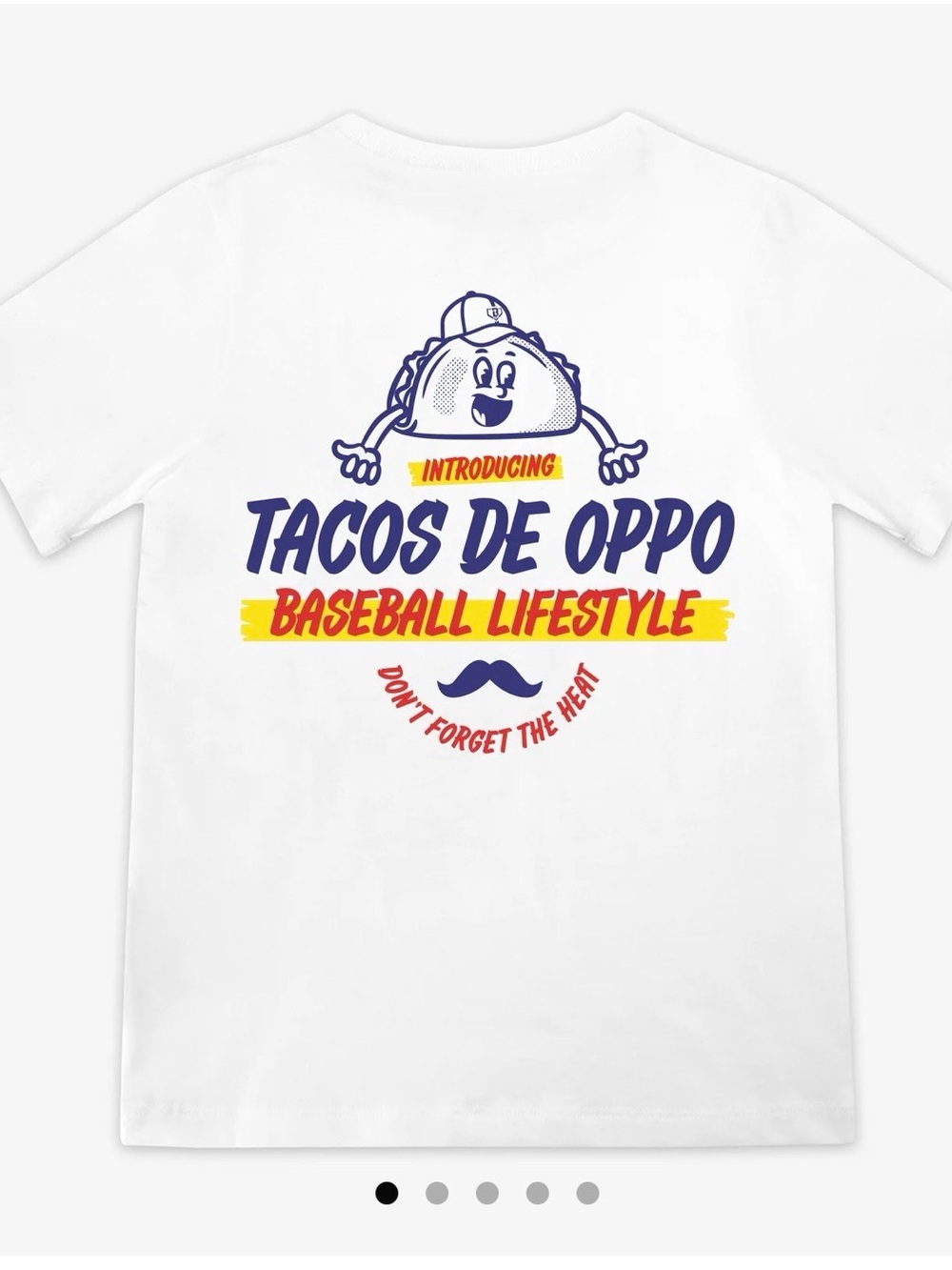 Tacos De Oppo Baseball Lifestyle 101 Graphic Tee - White Size YM